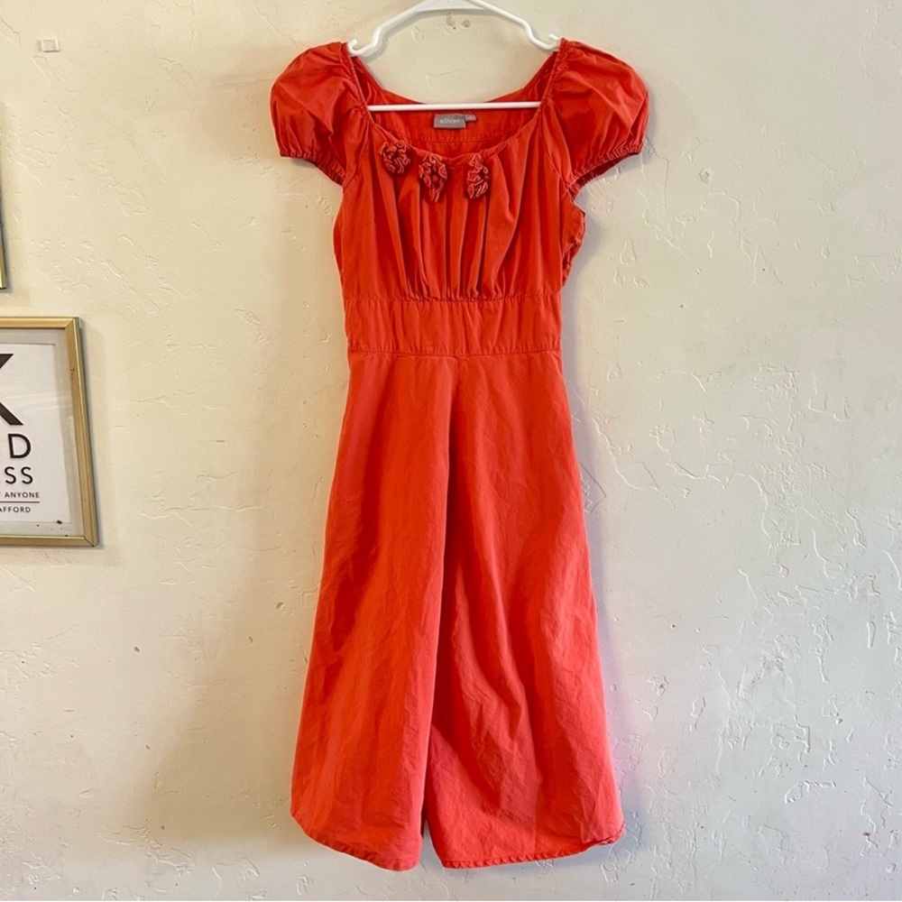 eShakti Orange Short Sleeve Sheath Dress Size 4